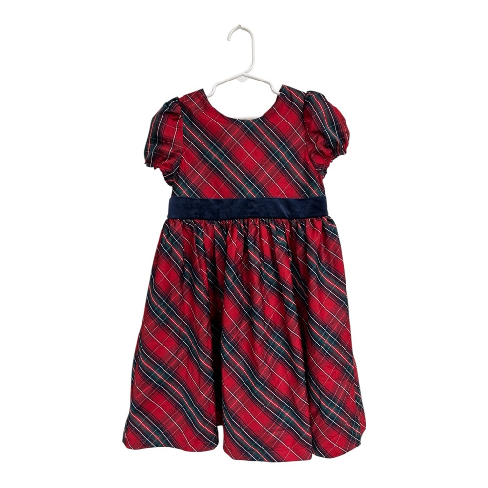 Max Studio Kids Red and Navy Blue Plaid Holiday Girls 8 Dress